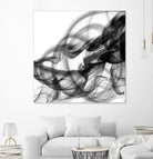 White Smoke Abstract Square by GI ArtLab on GIANT ART - black abstract