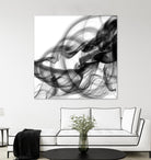White Smoke Abstract Square by GI ArtLab on GIANT ART - black abstract