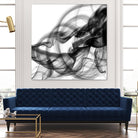 White Smoke Abstract Square by GI ArtLab on GIANT ART - black abstract