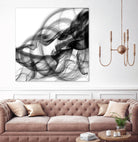 White Smoke Abstract Square by GI ArtLab on GIANT ART - black abstract