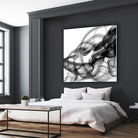 White Smoke Abstract Square by GI ArtLab on GIANT ART - black abstract