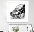 White Smoke Abstract Square by GI ArtLab on GIANT ART - black abstract