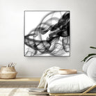 White Smoke Abstract Square by GI ArtLab on GIANT ART - black abstract