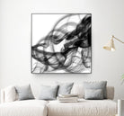 White Smoke Abstract Square by GI ArtLab on GIANT ART - black abstract