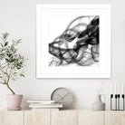 White Smoke Abstract Square by GI ArtLab on GIANT ART - black abstract
