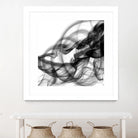 White Smoke Abstract Square by GI ArtLab on GIANT ART - black abstract