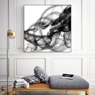 White Smoke Abstract Square by GI ArtLab on GIANT ART - black abstract