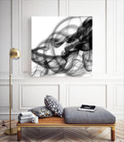 White Smoke Abstract Square by GI ArtLab on GIANT ART - black abstract