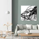 White Smoke Abstract Square by GI ArtLab on GIANT ART - black abstract