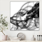 White Smoke Abstract Square by GI ArtLab on GIANT ART - black abstract