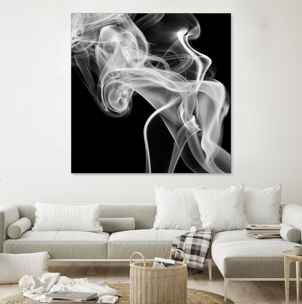Carré abstrait de fumée noire par GI ArtLab sur GIANT ART - abstrait noir