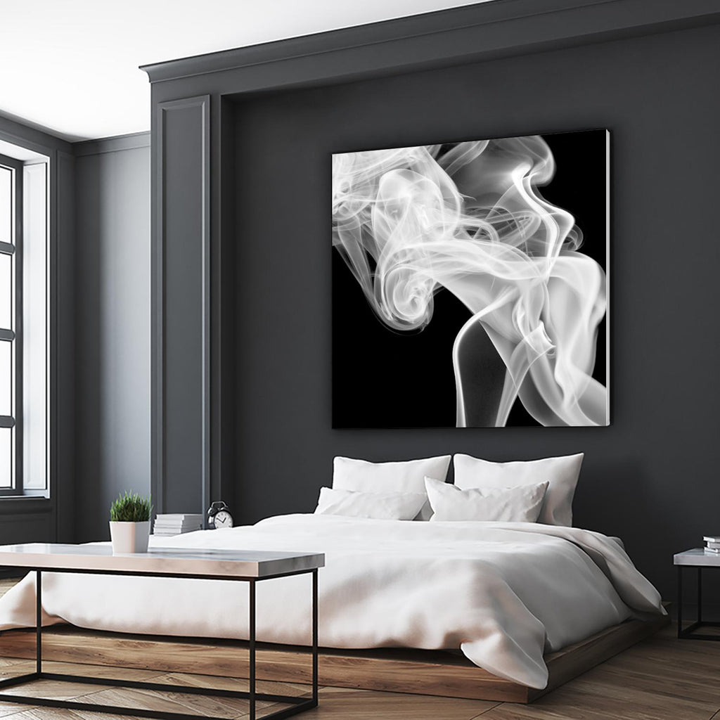 Carré abstrait de fumée noire par GI ArtLab sur GIANT ART - abstrait noir