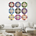 Poker Chips by GI ArtLab on GIANT ART - blue leisure