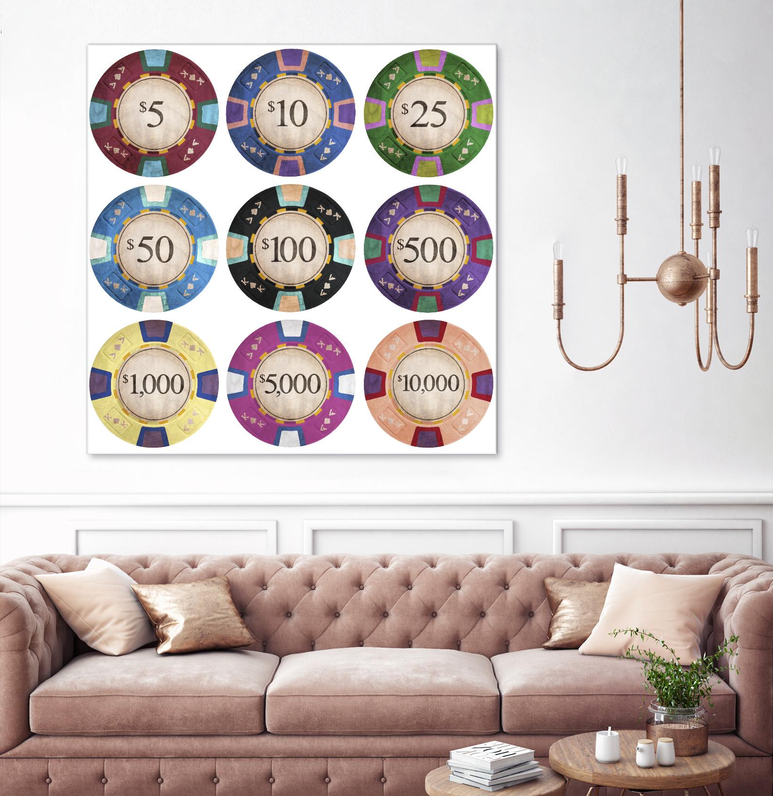 Poker Chips by GI ArtLab on GIANT ART - blue leisure