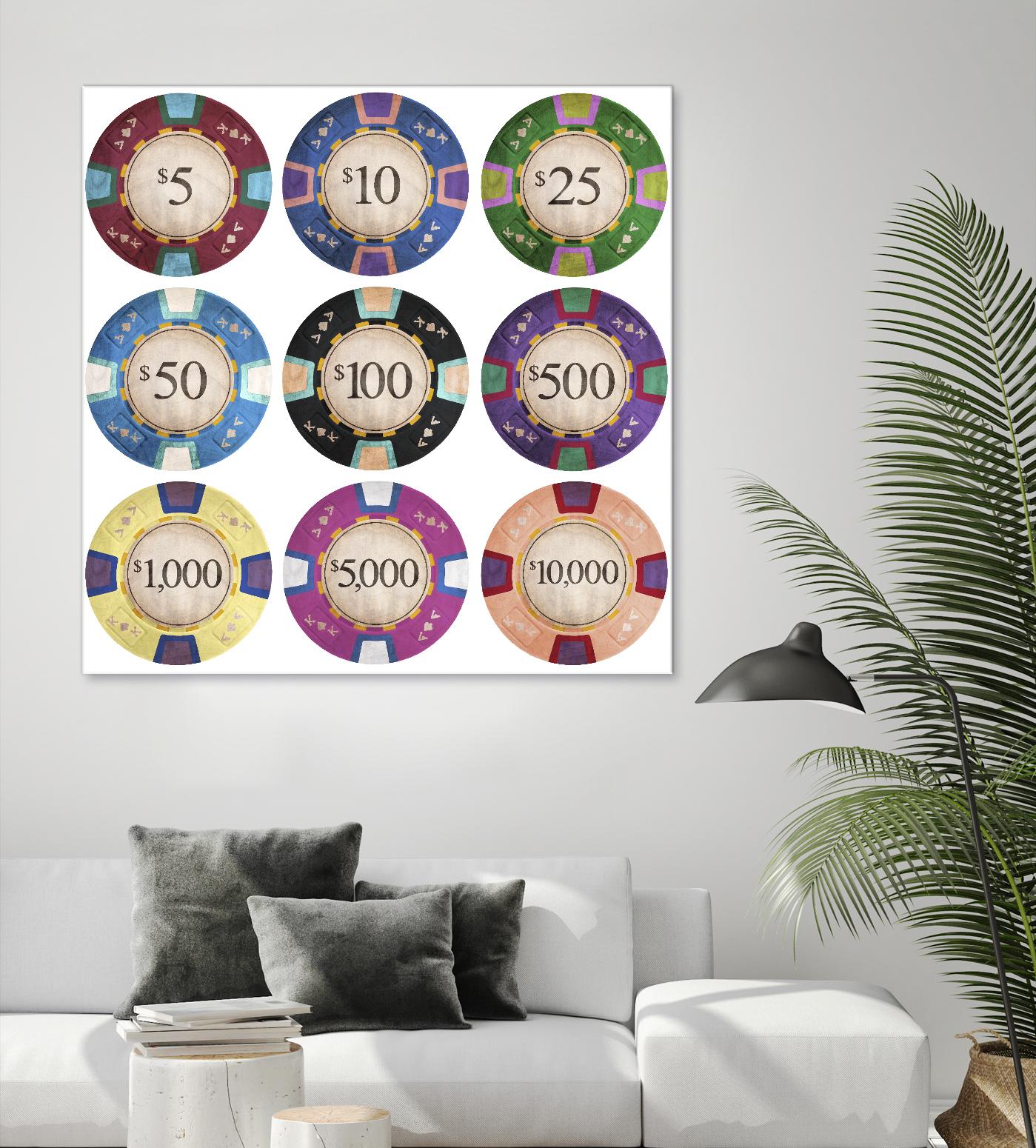 Poker Chips by GI ArtLab on GIANT ART - blue leisure