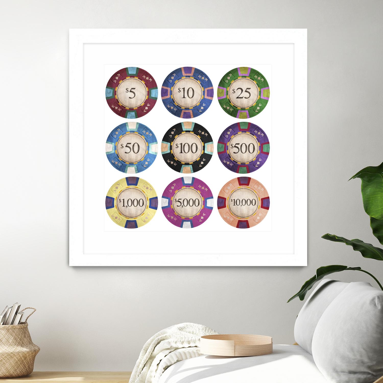 Poker Chips by GI ArtLab on GIANT ART - blue leisure