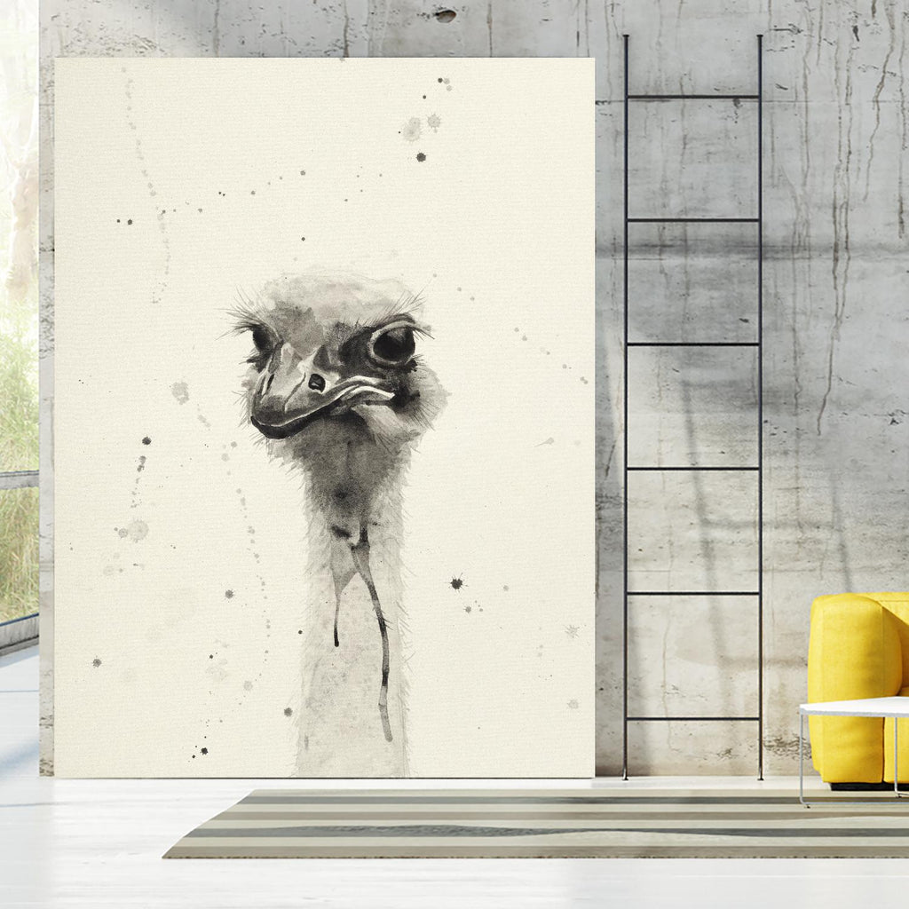 Watercolor Ostrich 2 by Ben Gordon on GIANT ART - beige animals