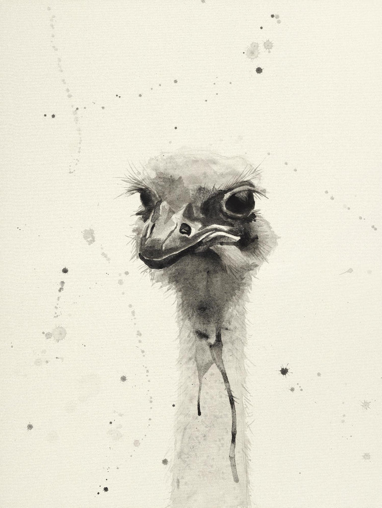 Watercolor Ostrich 2 by Ben Gordon on GIANT ART - beige animals