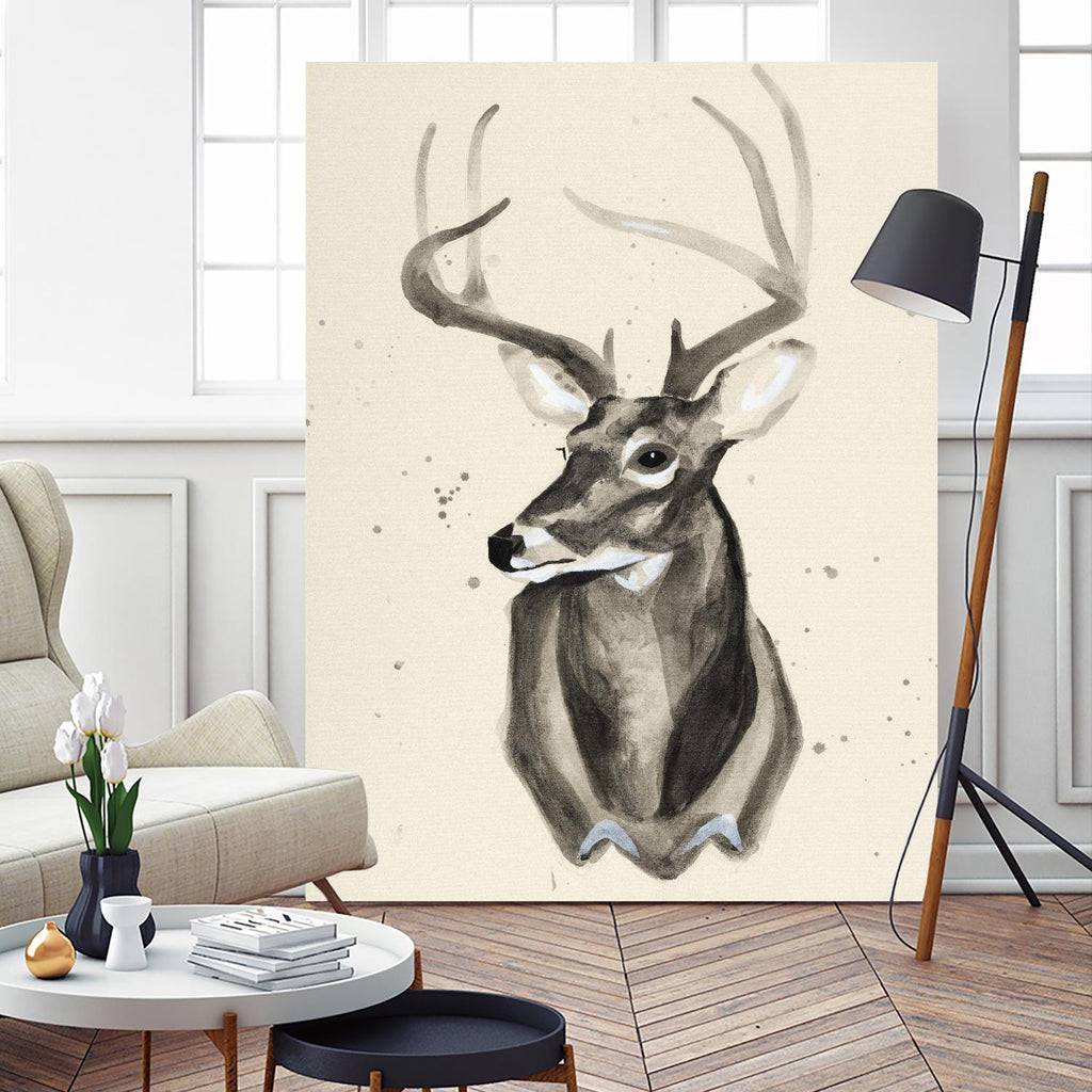 Watercolor Deer Head 3 by Ben Gordon on GIANT ART - beige animals