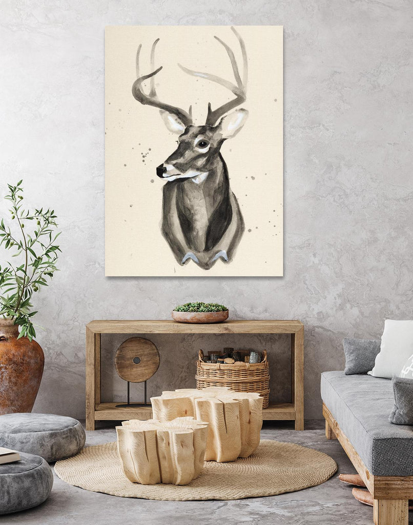 Watercolor Deer Head 3 by Ben Gordon on GIANT ART - beige animals