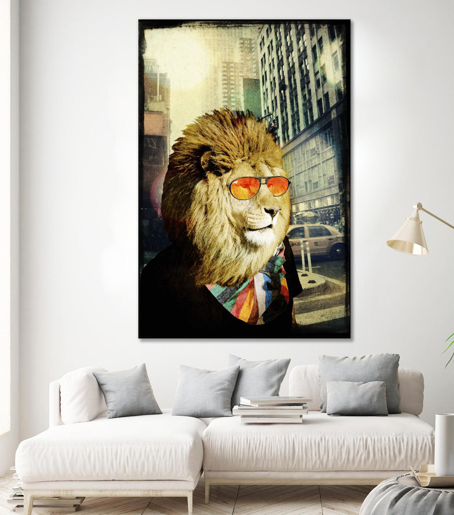 Roi Lion de la jungle urbaine par GI ArtLab sur GIANT ART - brun contemporain