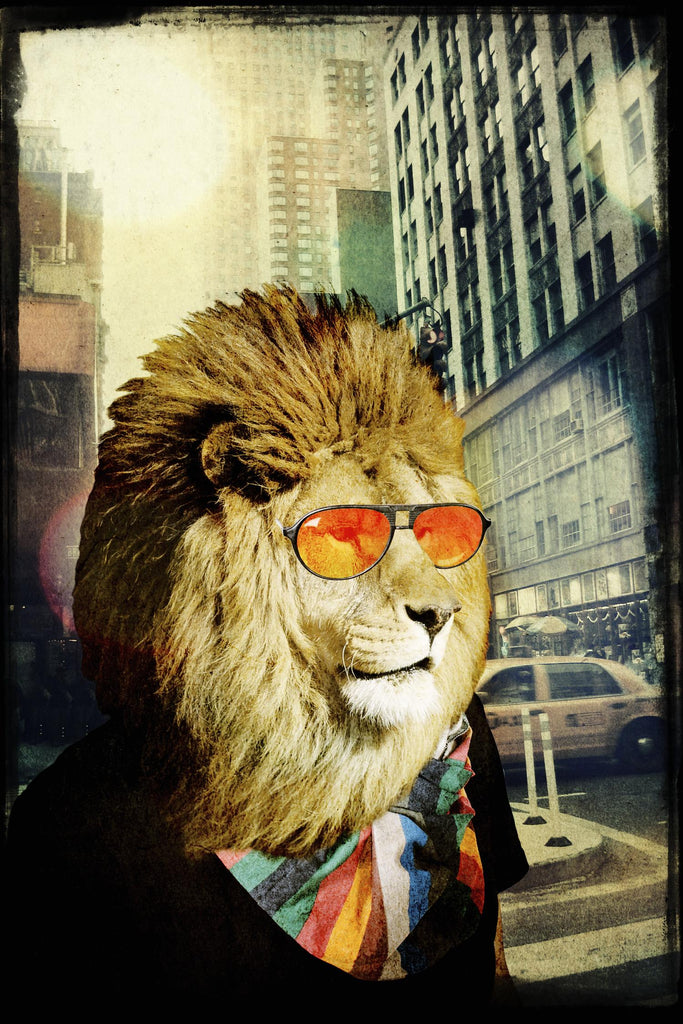 Roi Lion de la jungle urbaine par GI ArtLab sur GIANT ART - brun contemporain
