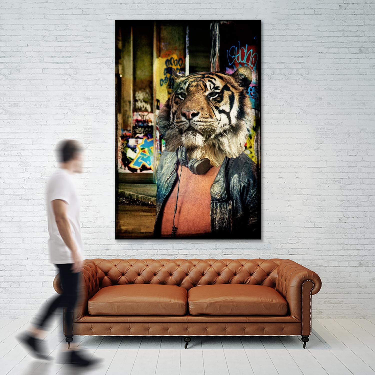 Tiger on the Prowl by GI ArtLab on GIANT ART - brown contemporary