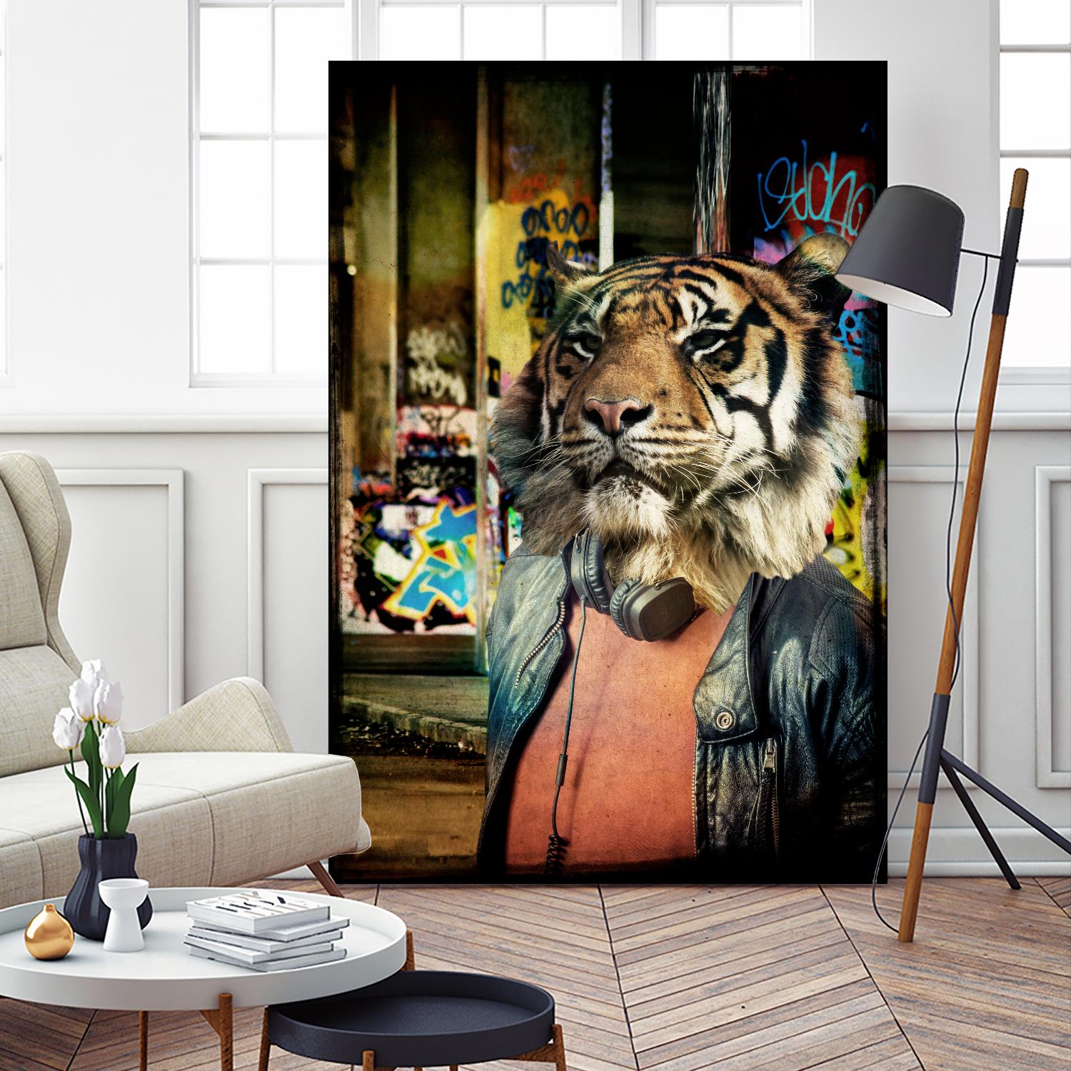 Tiger on the Prowl by GI ArtLab on GIANT ART - brown contemporary