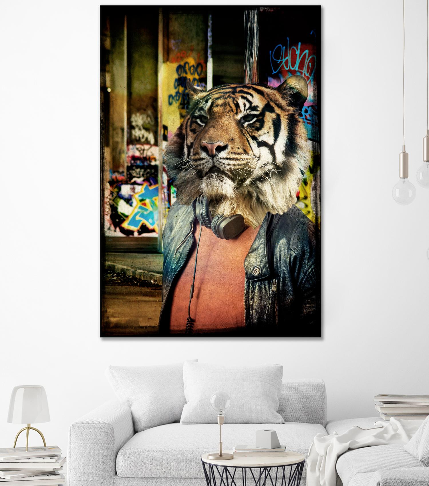 Tiger on the Prowl by GI ArtLab on GIANT ART - brown contemporary