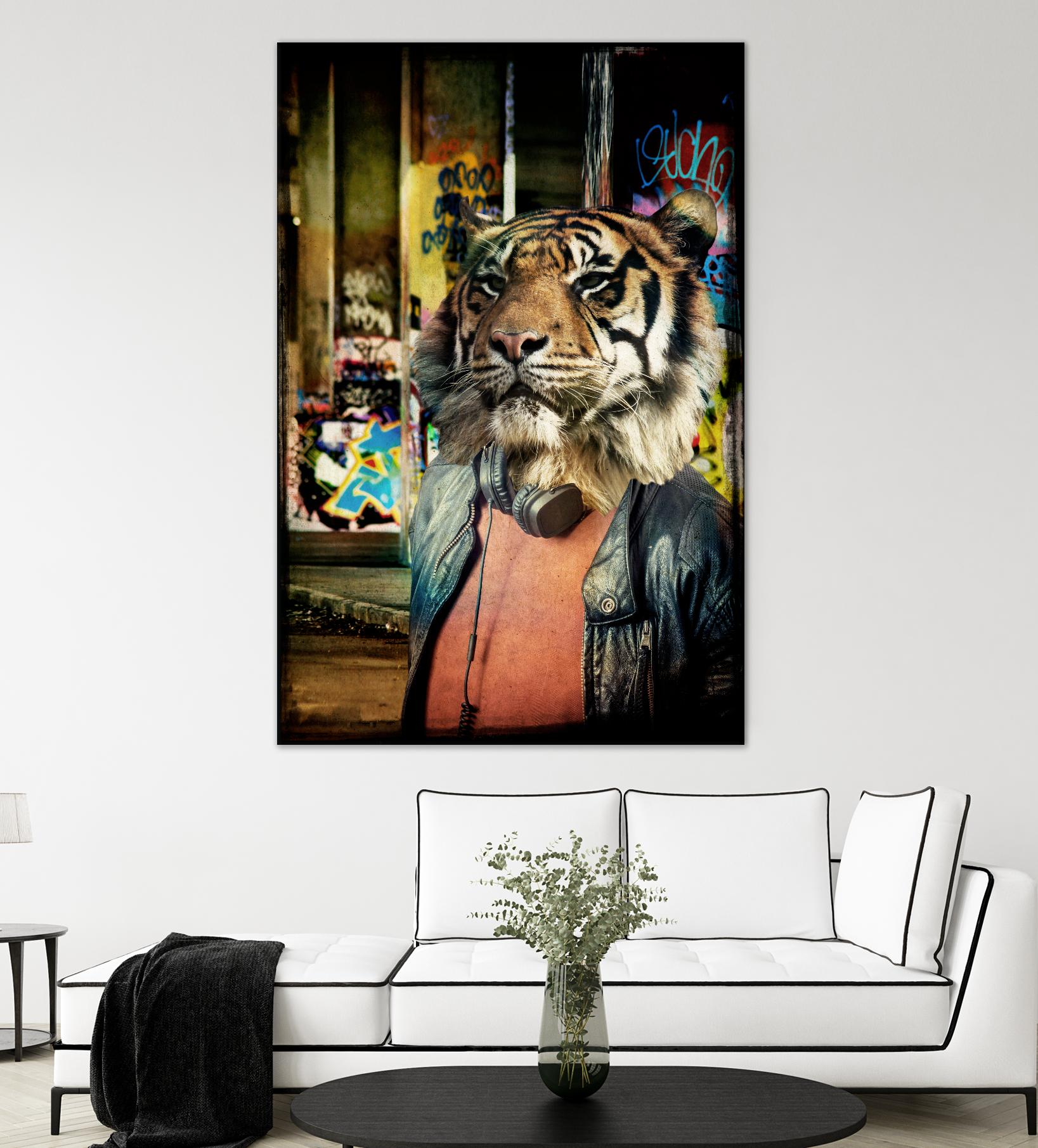 Tiger on the Prowl by GI ArtLab on GIANT ART - brown contemporary