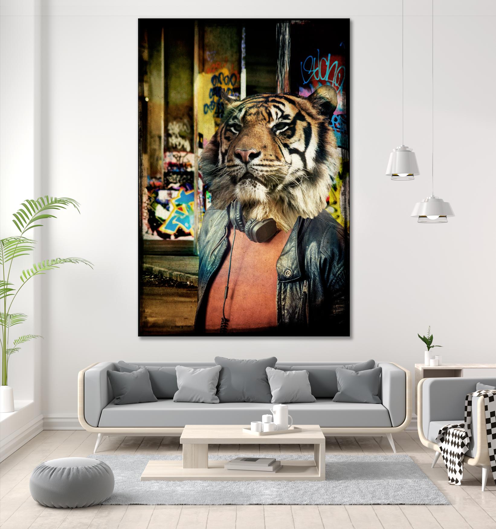 Tiger on the Prowl by GI ArtLab on GIANT ART - brown contemporary