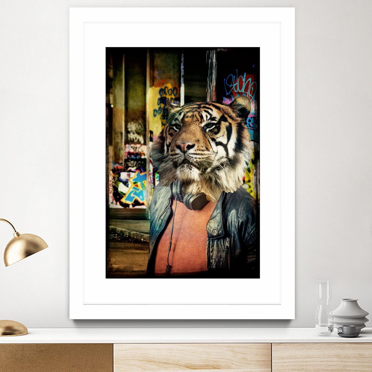 Tiger on the Prowl by GI ArtLab on GIANT ART - brown contemporary