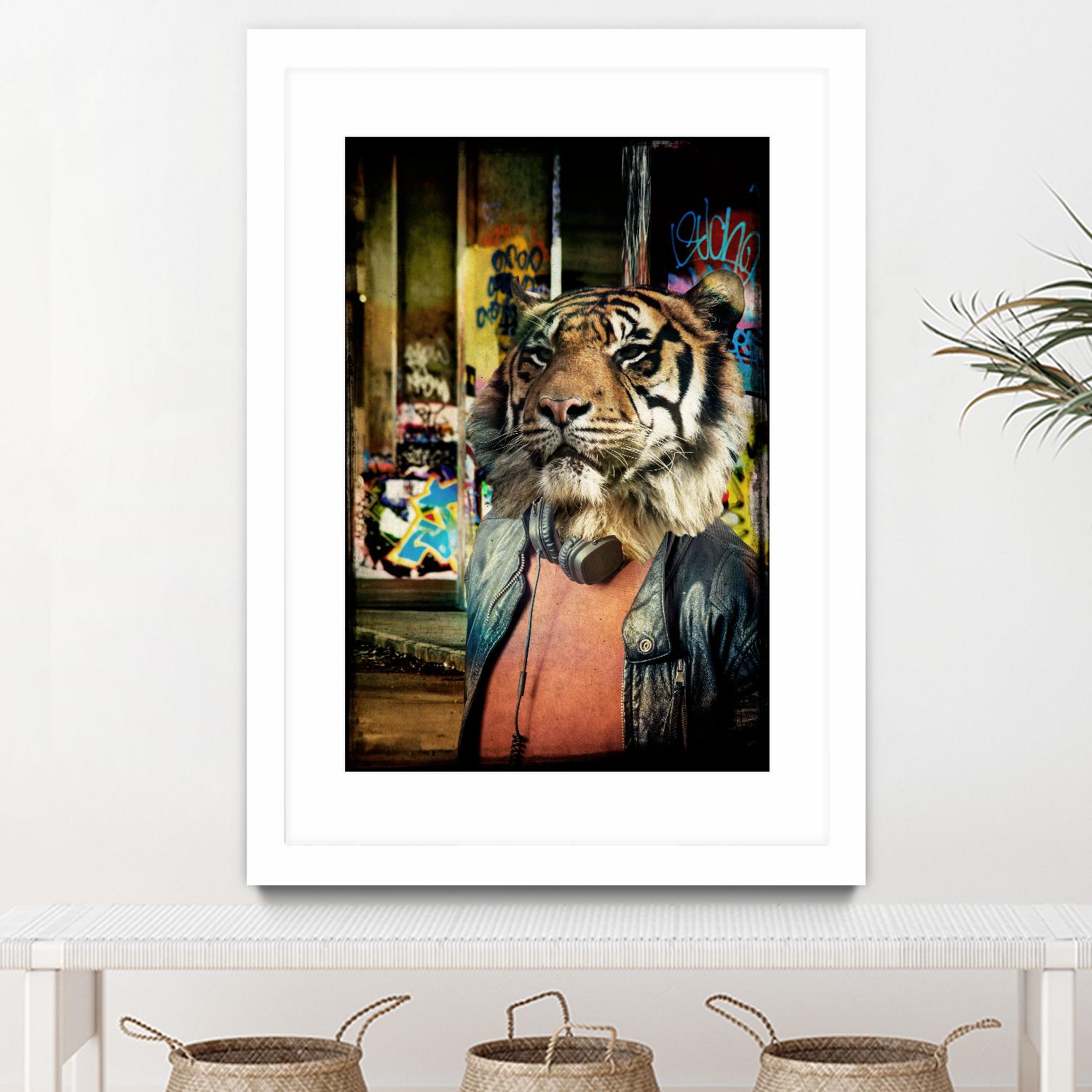 Tiger on the Prowl by GI ArtLab on GIANT ART - brown contemporary