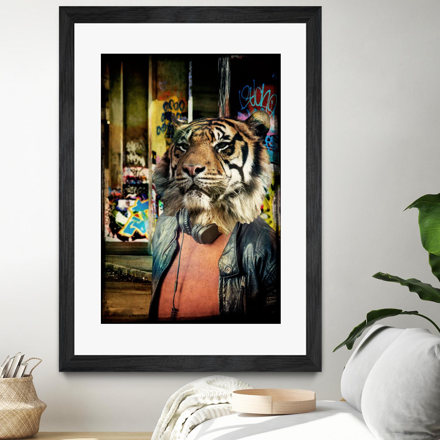 Tiger on the Prowl by GI ArtLab on GIANT ART - brown contemporary