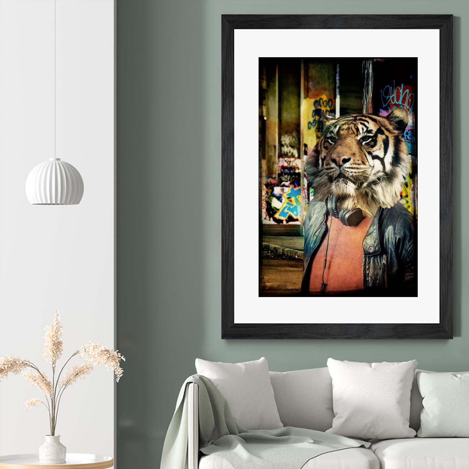 Tiger on the Prowl by GI ArtLab on GIANT ART - brown contemporary