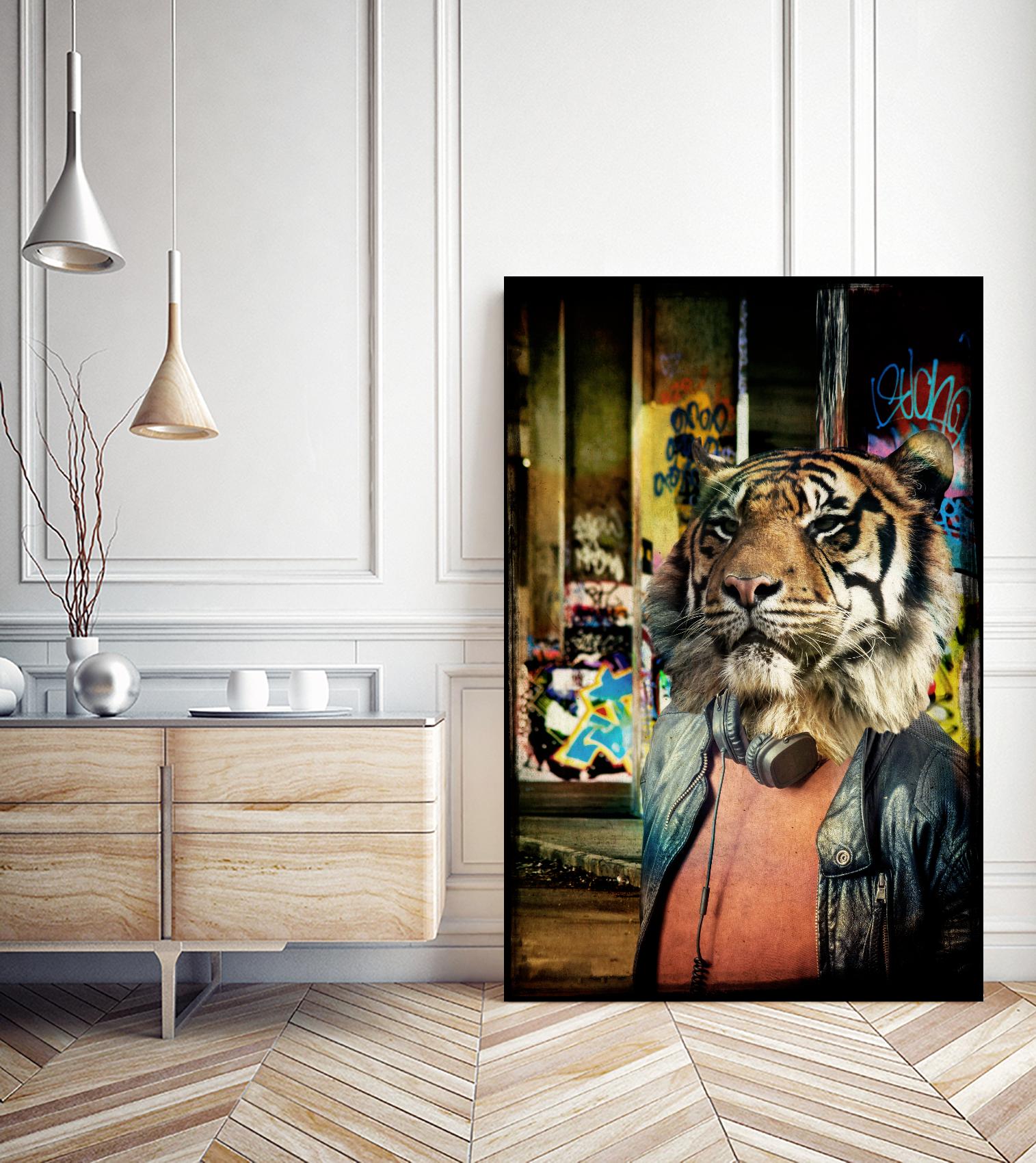 Tiger on the Prowl by GI ArtLab on GIANT ART - brown contemporary