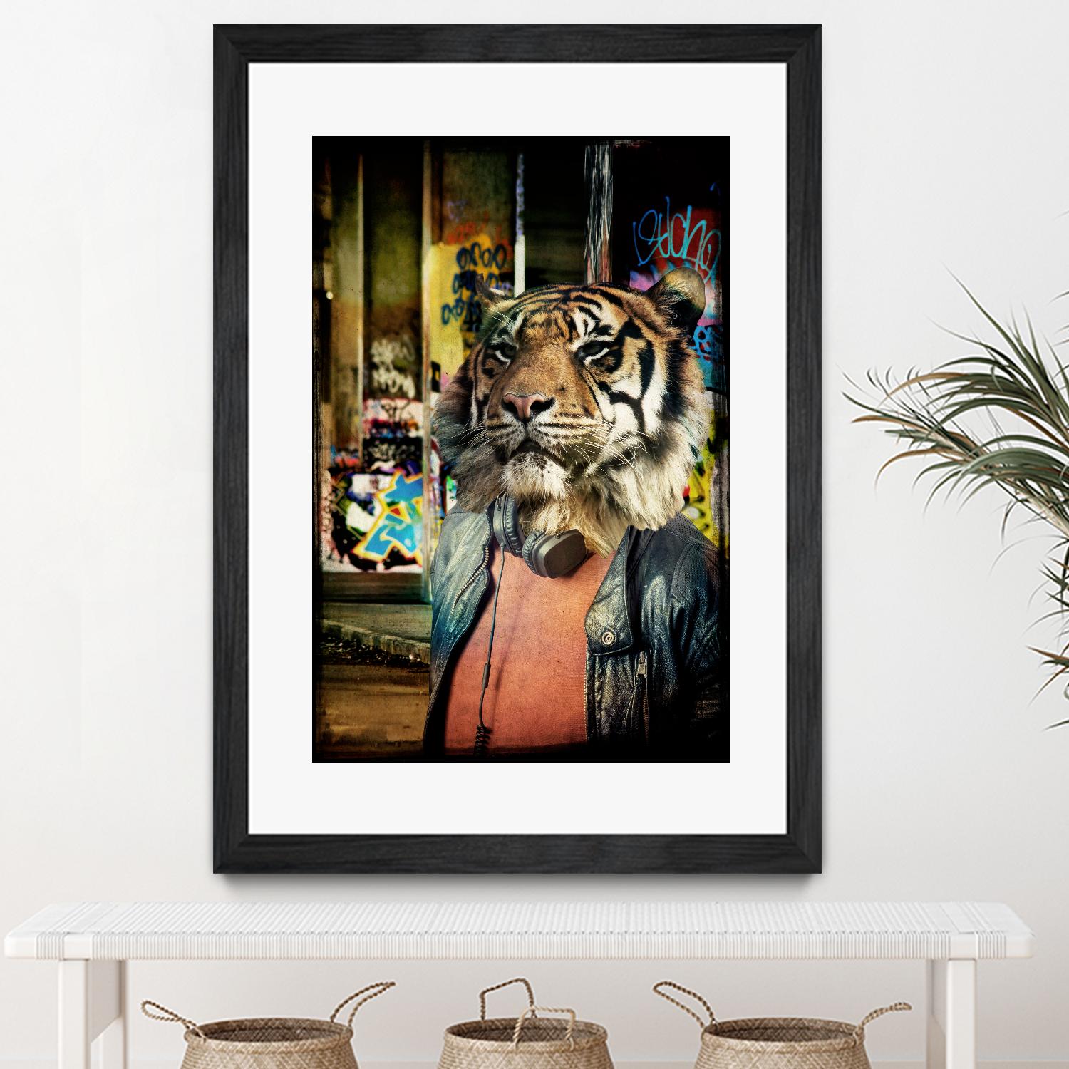 Tiger on the Prowl by GI ArtLab on GIANT ART - brown contemporary