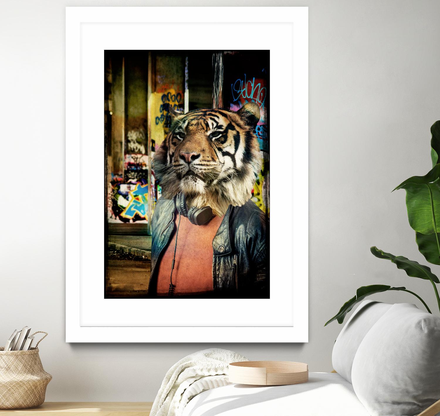 Tiger on the Prowl by GI ArtLab on GIANT ART - brown contemporary