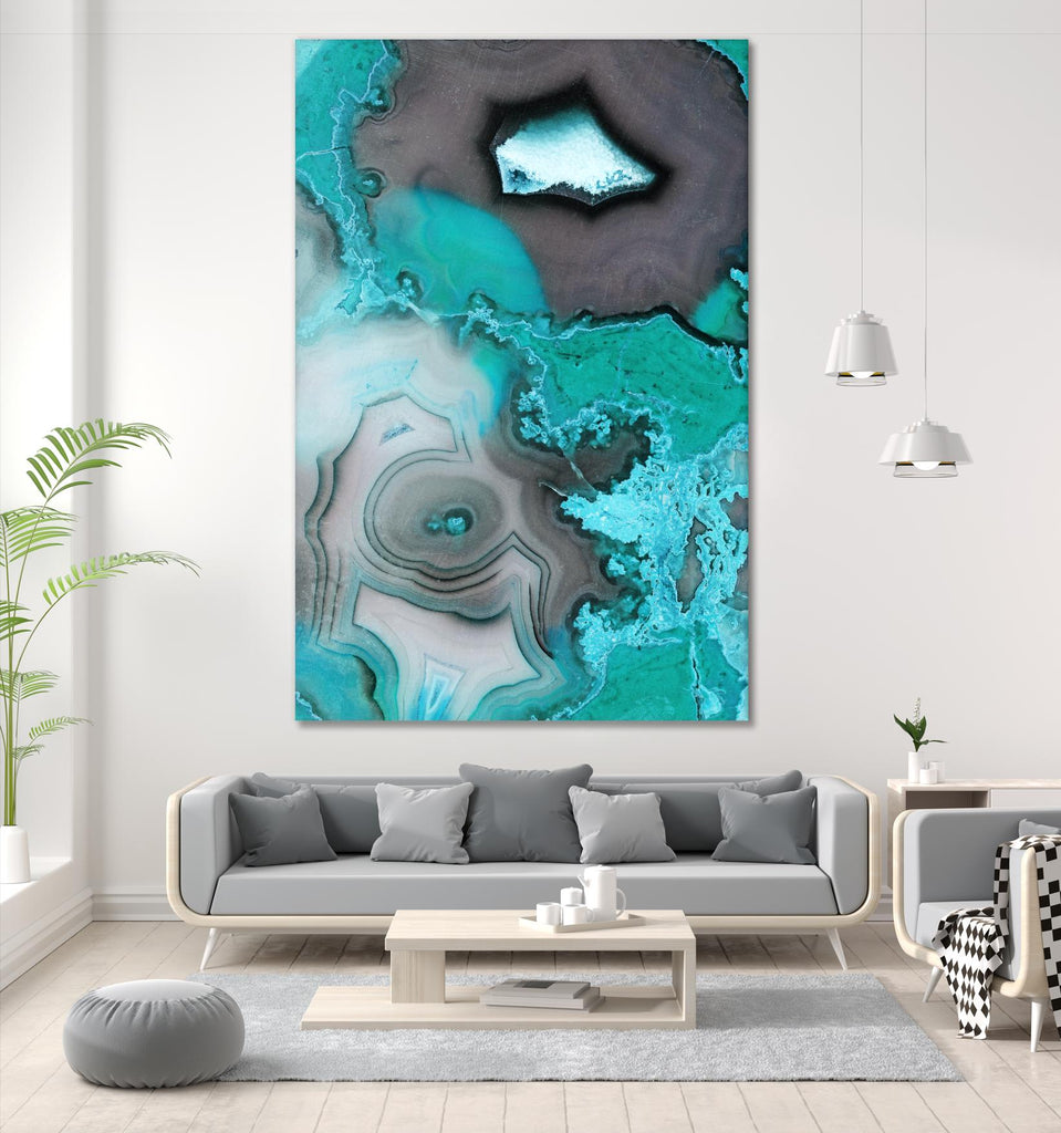 Turquoise par GI ArtLab sur GIANT ART - abstrait blanc