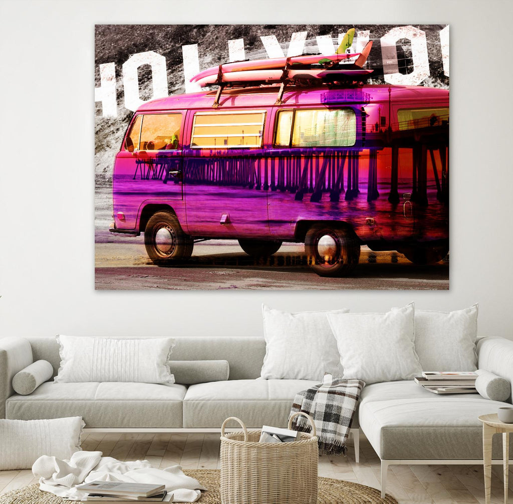 Hollywood Van by GI ArtLab on GIANT ART - yellow city scene