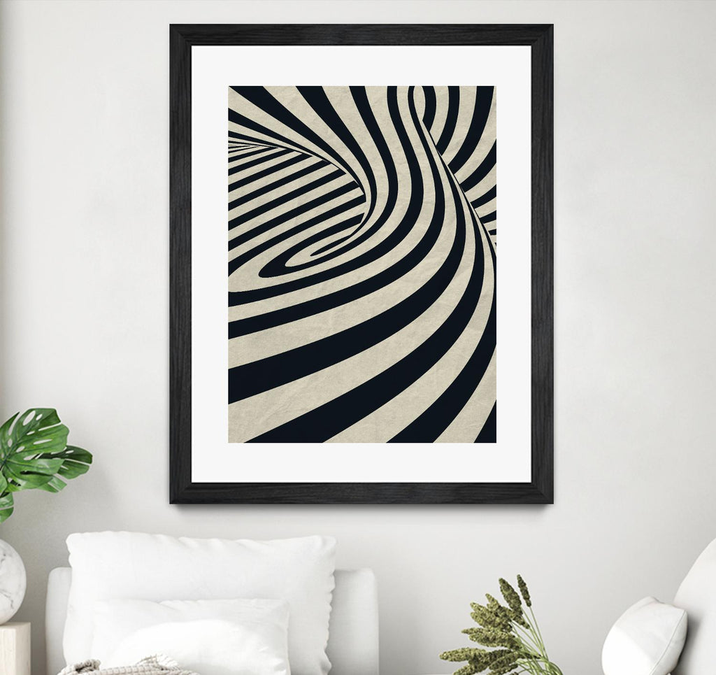Black Swirls D by THE Studio on GIANT ART - beige abstract
