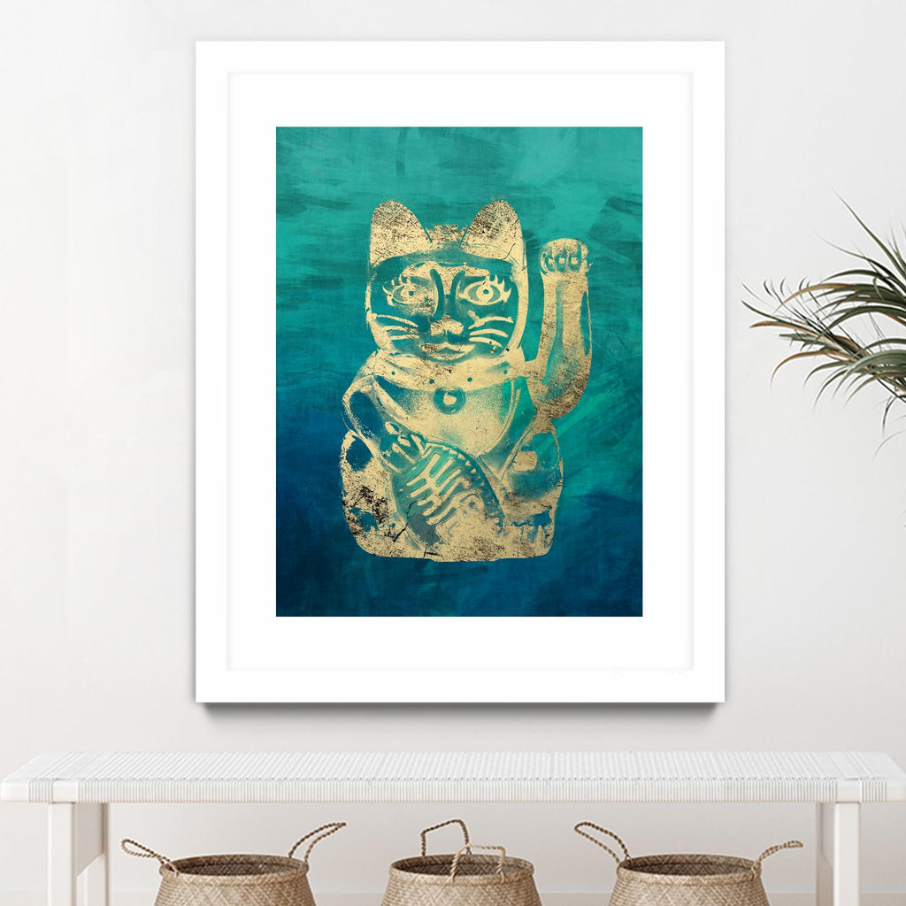 Lucky Cat by THE Studio on GIANT ART - beige oriental