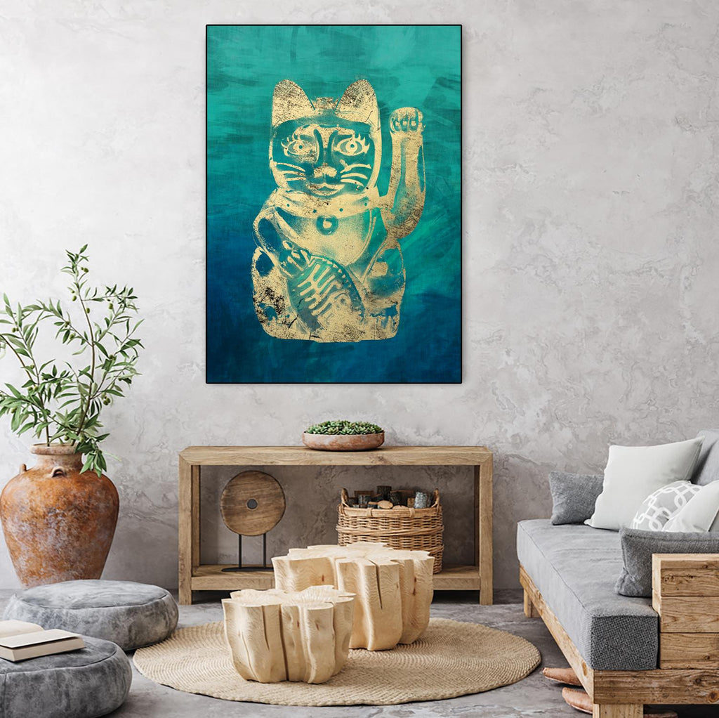 Lucky Cat by THE Studio on GIANT ART - beige oriental