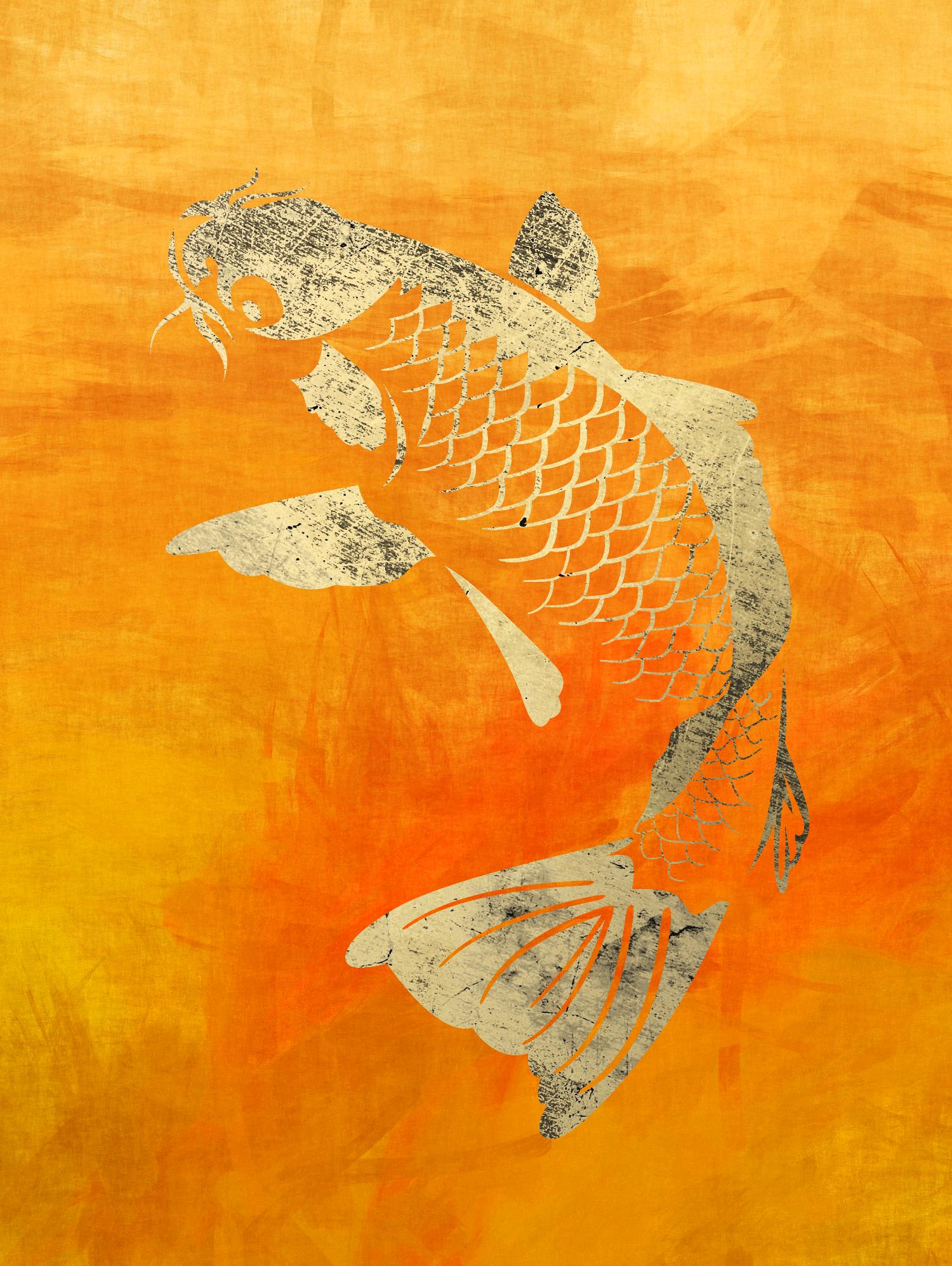 Koi by THE Studio on GIANT ART - beige oriental