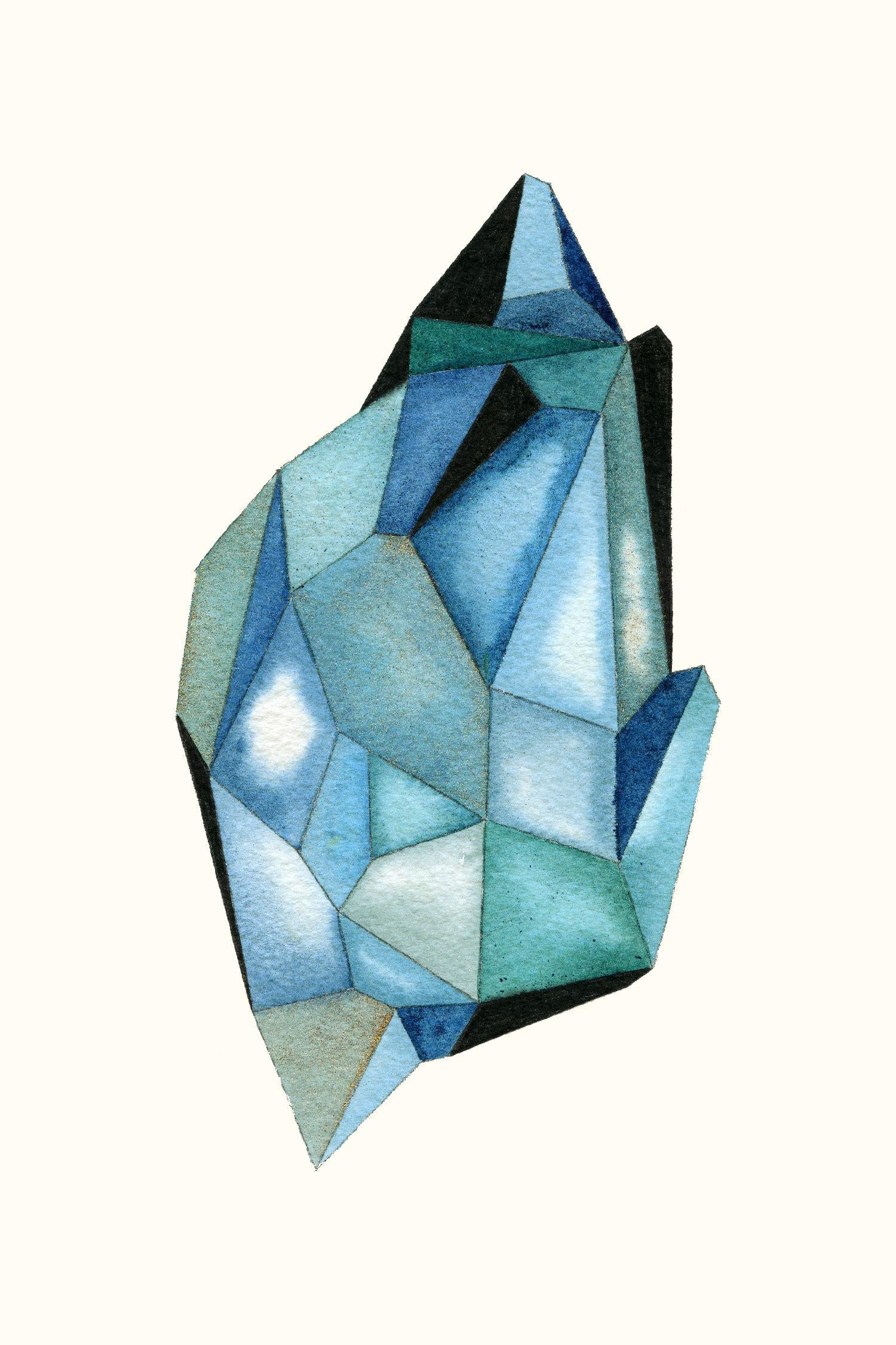 Faceted Gem C by Natasha Marie on GIANT ART - blue abstract