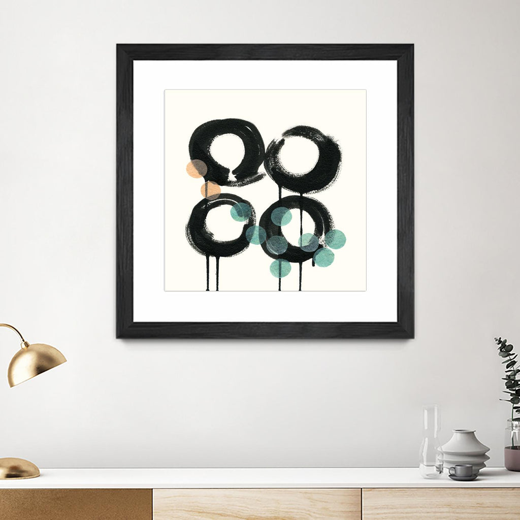 Zen Circles C by Natasha Marie on GIANT ART - green abstract
