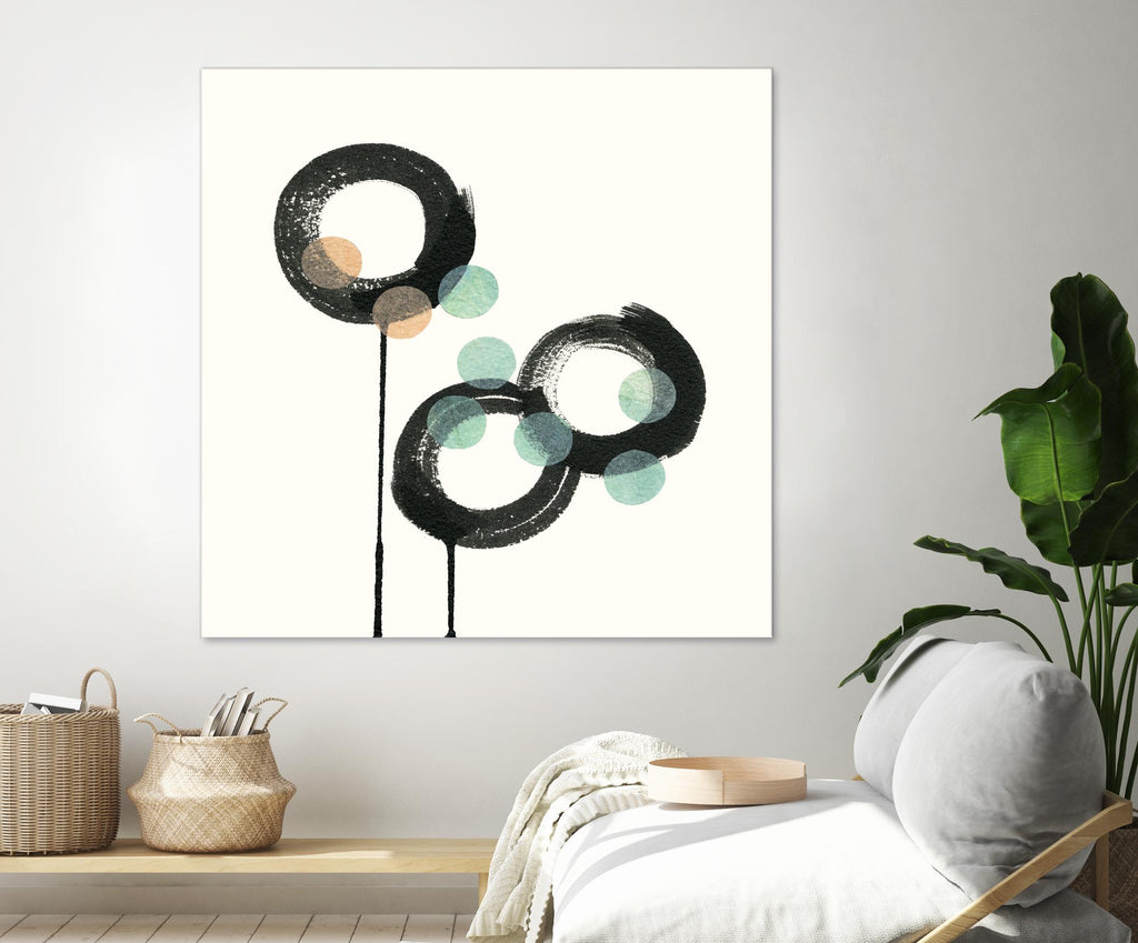 Cercles zen D par Natasha Marie sur GIANT ART - vert abstrait