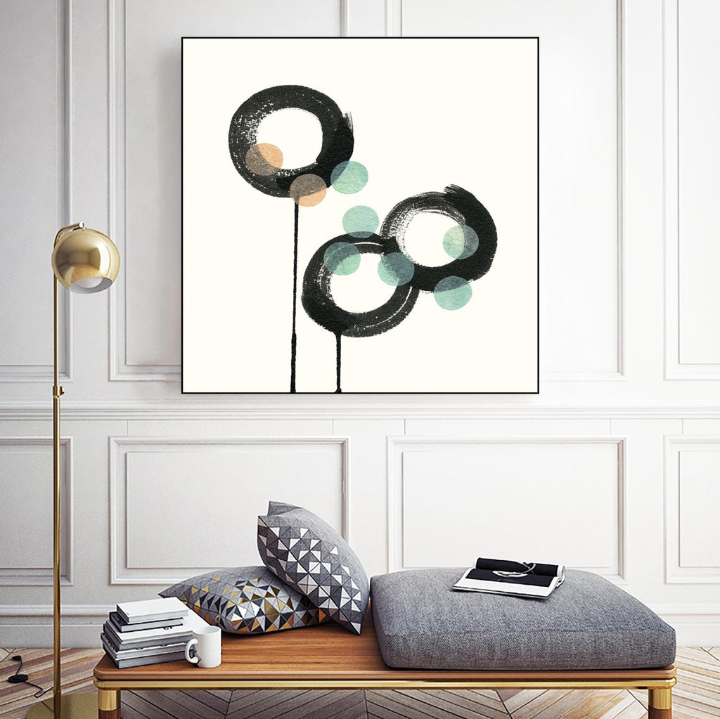 Cercles zen D par Natasha Marie sur GIANT ART - vert abstrait