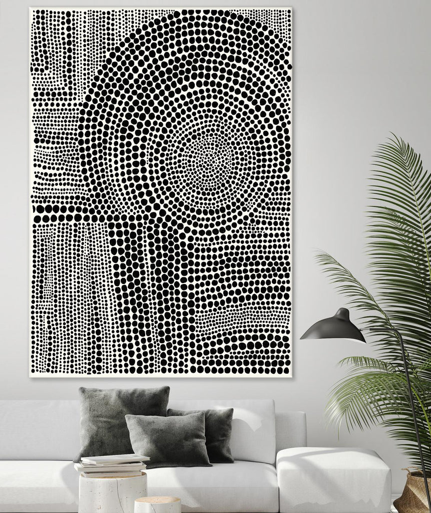 Clustered Dots B de Natasha Marie sur GIANT ART - abstrait noir