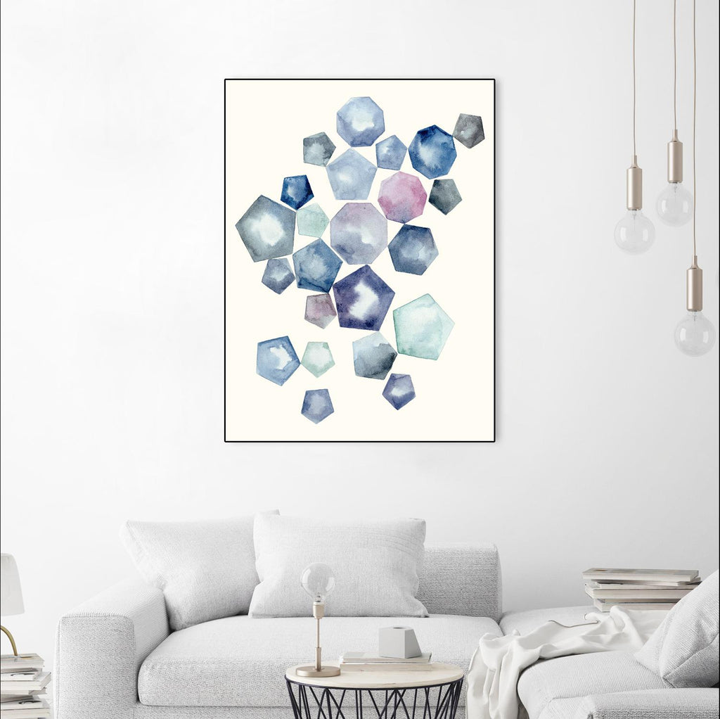 Watercolor Hexagons A by Natasha Marie on GIANT ART - red abstract